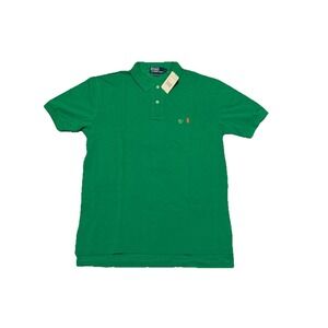 NWT Ralph-Lauren Polo Shirt Size Large Green Embroidered-Logo Preppy